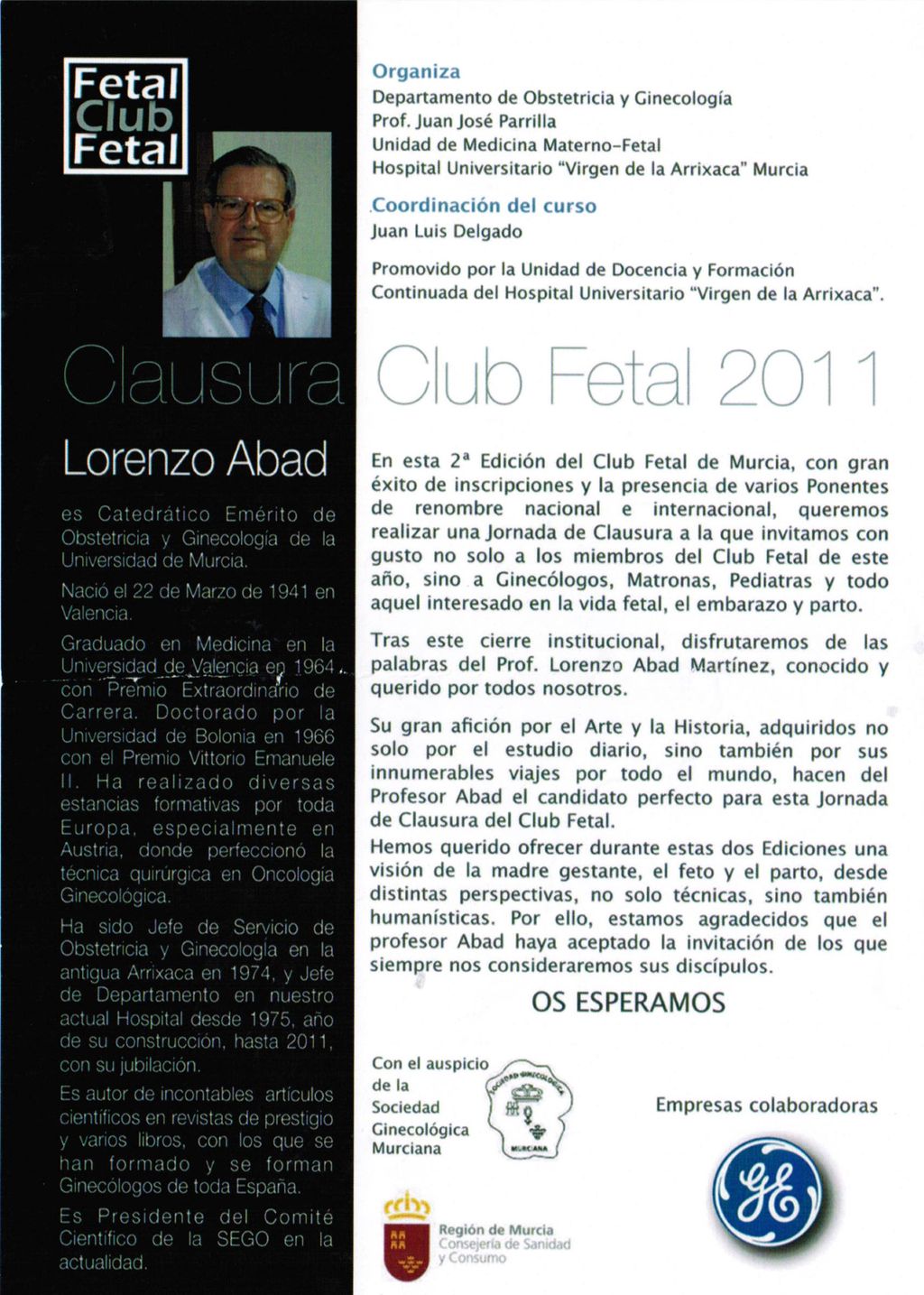 Conferencia club fetal Murcia Profesor Abad, diciembre 2011